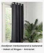 Verduisterende gordijnen antraciet met ringen, Overige kleuren, 200 cm of meer, Nieuw, Ophalen of Verzenden