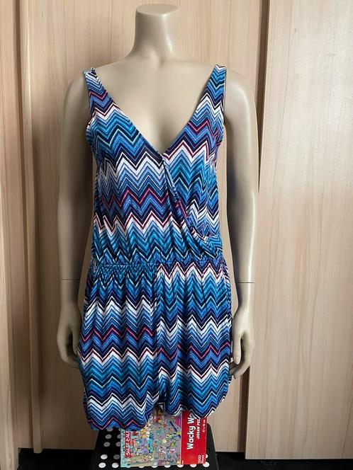 Playsuit Aztec gekleurd blauw paars roze groen h&m 36/38 S/M, Kleding | Dames, Jumpsuits, Zo goed als nieuw, Maat 36 (S), Blauw