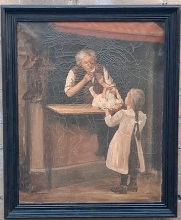 Poppendokter. Timmermans.  Ca 1875/1900. 42/51 cm. beschikbaar voor biedingen