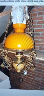 aren 70 mooie antieke grote oranje lamp van glas, Ophalen