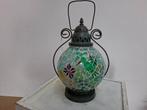 schitterende vintage mozaïek glazen  waxine lamp, Antiek en Kunst, Ophalen of Verzenden