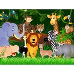 Fotobehang wilde dieren in de jungle 300x230cm, Ophalen of Verzenden, Minder dan 10 m²
