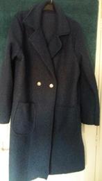 boucle mantel t/m 46, Ophalen of Verzenden, Zo goed als nieuw, Maat 46/48 (XL) of groter, Blauw