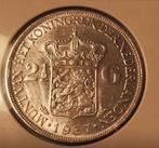 Koningin Wilhelmina rijksdaalder 1937, Zilver, 2½ gulden, Koningin Wilhelmina, Ophalen of Verzenden