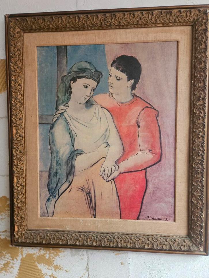 Picasso - De Geliefden olieverf schilderij geen print, Antiek en Kunst, Kunst | Schilderijen | Klassiek, Ophalen of Verzenden