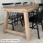 Oud eiken wagonplanken -wagondelen tafel op maat - A poten, Ophalen, Nieuw