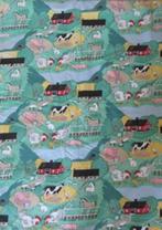 Vintage lap stof met Zweedse boerderijen en boerderijdieren, Hobby en Vrije tijd, Stoffen en Lappen, Ophalen of Verzenden, Zo goed als nieuw