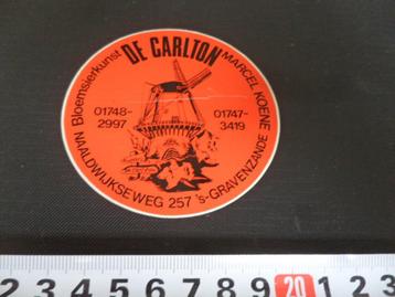 sticker  's-Gravenzande DE CARLTON  Marcel Koene bloem Molen beschikbaar voor biedingen