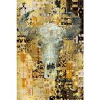 Twee luxe Skull Gold schilderijen – echte eyecatchers!, Ophalen, Zo goed als nieuw, Schilderij, 75 cm of meer