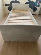 Eenpersoonsbed bed met vaste lattenbodem, Grijs, 90 cm, Ophalen of Verzenden, Eenpersoons