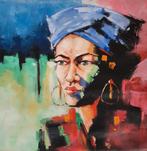 Olieverfschilderij een vrouw 100 x 100 cm, Ophalen of Verzenden