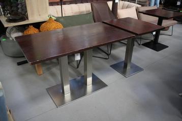 Partij tafels eettafel metaal hout horeca restaurant rvs beschikbaar voor biedingen