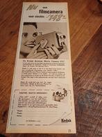 Advertentie Kodak filmcamera 1 1958, Verzamelen, Ophalen of Verzenden, 1940 tot 1960, Fototoestel