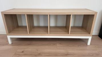 Ikea shelving unit with base frame, white stained oak  beschikbaar voor biedingen
