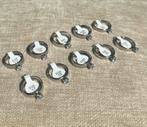 Set 10x ringen met steentje zilver (maat 17-21), Sieraden, Tassen en Uiterlijk, Ringen, IJzer of Staal, Nieuw, Ophalen of Verzenden