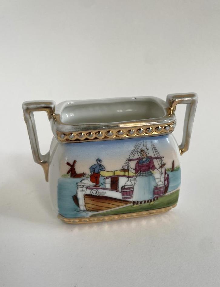 Vintage brocante siervaas/potje met afbeelding Holland, Antiek en Kunst, Curiosa en Brocante, Ophalen of Verzenden