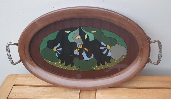 Dienblaadje dienblad art nouveau jugendstil, Antiek en Kunst, Curiosa en Brocante, Verzenden