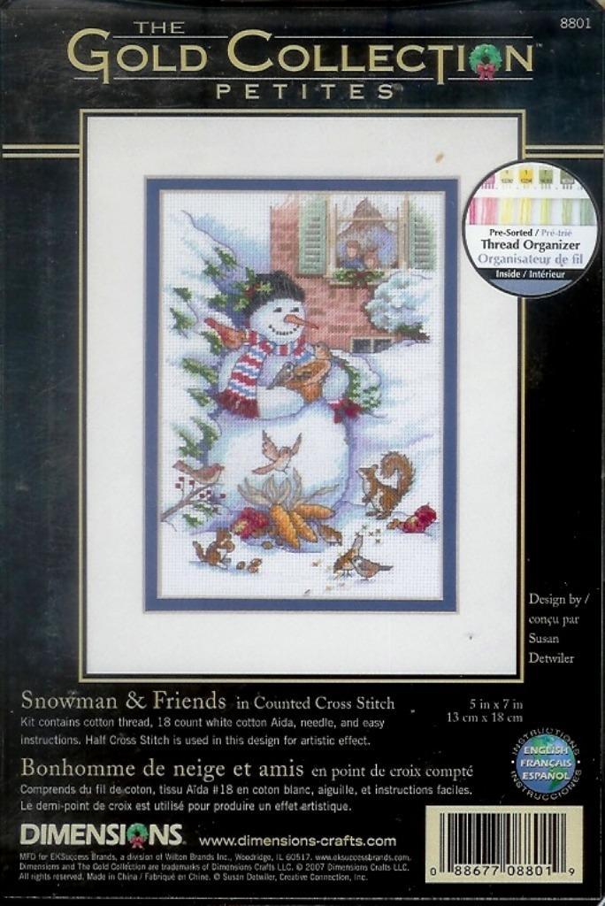 Cado aanbieding dimensions borduurpakket snowman and friends, Hobby en Vrije tijd, Borduren en Borduurmachines, Nieuw, Borduurpakket