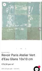 GRATIS handgevormde groene tegels 10x10cm, Ophalen, Nieuw, Minder dan 20 cm, Minder dan 20 cm