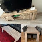 Woonkamer set Elegant compleet Eettafel TV-meubel Salontafel, Huis en Inrichting, 150 tot 200 cm, Eikenhout, Ophalen of Verzenden