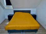 Bed antraciet 160x200 incl. matrassen, Huis en Inrichting, Slaapkamer | Bedden, Ophalen, Tweepersoons, Zo goed als nieuw, 200 cm
