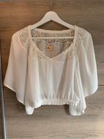 Hollister Top beige viscose in maat s., Beige, Ophalen of Verzenden, Zo goed als nieuw, Korte mouw