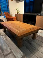 Mooie grote en robuuste teak salontafel, Minder dan 50 cm, Teakhout, Rechthoekig, Zo goed als nieuw