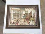 Anton pieck bij voorbeeld straatje met een Hondenkar met etc, Verzamelen, Foto's en Prenten, Verzenden, 1980 tot heden, Zo goed als nieuw