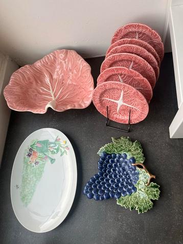 Bordalo Pinheiro Oud Roze Schaaltjes Set beschikbaar voor biedingen