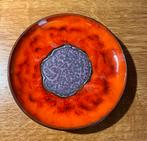 Vintage fat lava bord oranje met paars, Ophalen of Verzenden