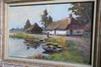 Doek 'Boerderijgezicht' r.o. gesign. A.van Gilst (1898-1982), Antiek en Kunst, Kunst | Schilderijen | Klassiek, Ophalen