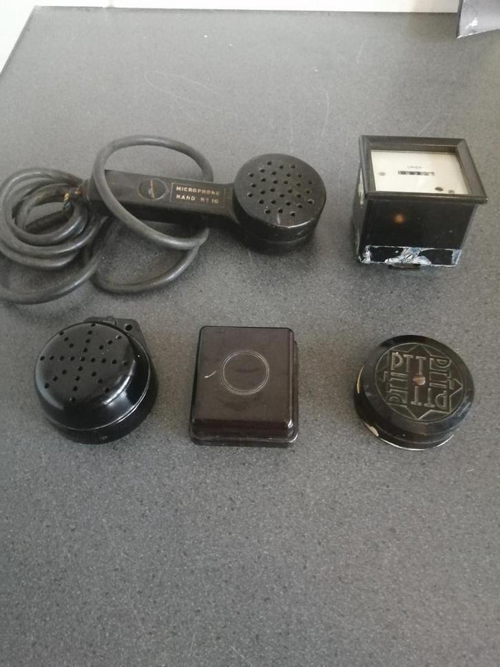 Verzameling oude bakkelieten ptt attributen 5 stuks ca 1950., Antiek en Kunst, Antiek | Gereedschap en Instrumenten, Ophalen of Verzenden