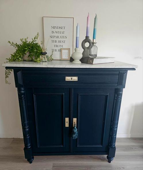 Antieke Commode – Dienstmeidenkast met Marmeren Blad, Huis en Inrichting, Kasten | Overige, Gebruikt, Ophalen of Verzenden