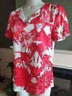 Saint Tropez rood parelmoer top shirt 34 XS S 36 Gratis verz, Verzenden, Zo goed als nieuw, Korte mouw, Maat 36 (S)