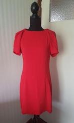 Sexy Zara jurk rood met pofmouwen M 36 38 rekt mee, zgan., Maat 38/40 (M), Verzenden, Zara, Zo goed als nieuw