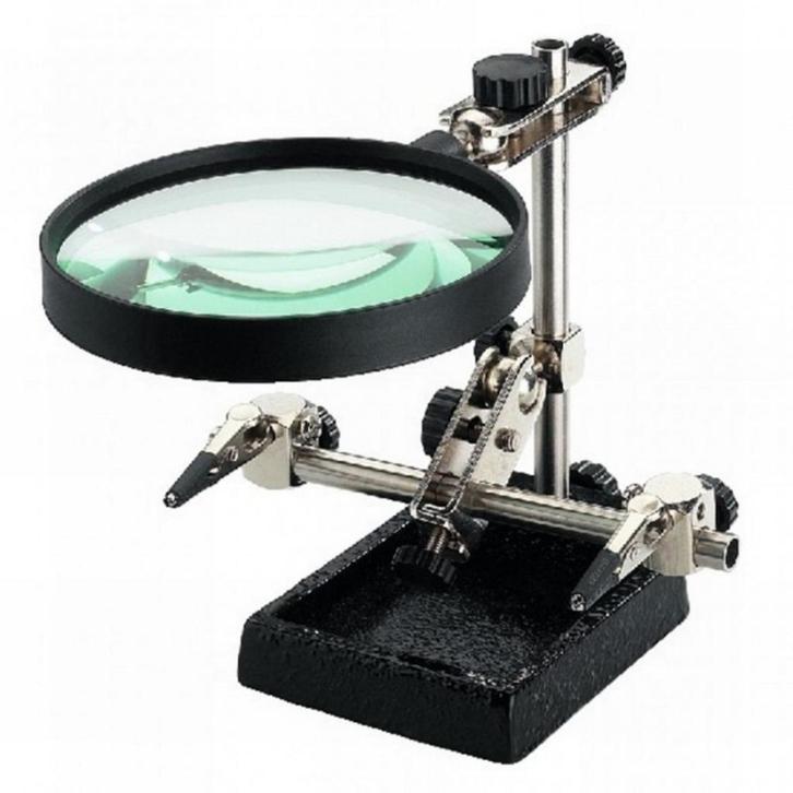 Monacor PCH-5 3e hand met vergrootglas, Hobby en Vrije tijd, Vergrootglazen, Loepen en Loeplampen, Nieuw, Vergrootglas of Loep