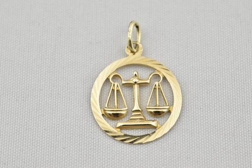 14 karaat gouden Sterrenbeeldhanger Weegschaal 1910-G, Sieraden, Tassen en Uiterlijk, Kettinghangers, Gebruikt, Goud, Goud, Kruis of Symbool