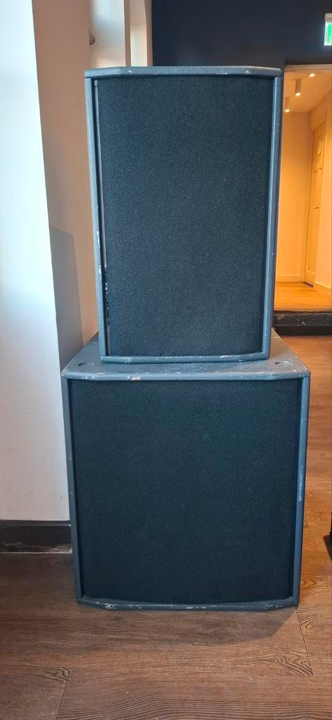 2x 18inch sub -- 2x 12inch top HK audio Linear Pro Set, Audio, Tv en Foto, Luidsprekers, Gebruikt, Front, Rear of Stereo speakers