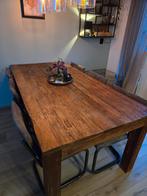 Prachtige robuuste Teakhouten eettafel, Huis en Inrichting, Tafels | Eettafels, Ophalen of Verzenden, Rechthoekig, 200 cm of meer