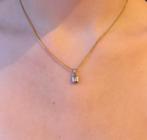Solitair diamant 0,15ct 18k wit gouden ketting hanger dames, Voordeelsieraden, Ophalen of Verzenden, Zo goed als nieuw, Info@voordeelsieraden.nl
