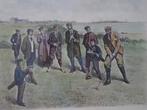 Litho golfers mode in Schotland CA Fesch, 1890, Antiek en Kunst, Verzenden