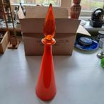 Oranje glazen karaf met stop, Ophalen of Verzenden