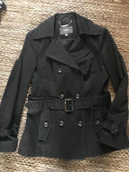 IVM Verhuizing MEXX zwarte korte trenchcoat maat 36, Kleding | Dames, Jassen | Zomer, Gedragen, Maat 36 (S), Zwart, Verzenden