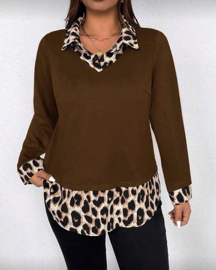 Top Juul Bruin-1  (44-52), Kleding | Dames, Grote Maten, Nieuw, Shirt of Top, Bruin, Verzenden