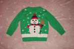 Kerstmis gebreide foute kersttrui, groen sneeuwman, mt 80/86, Kinderen en Baby's, Kerst, Truitje of Vestje, Ophalen of Verzenden