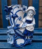 Sitzendorf porselein vaas beeld blauw, Antiek en Kunst, Antiek | Porselein, Ophalen