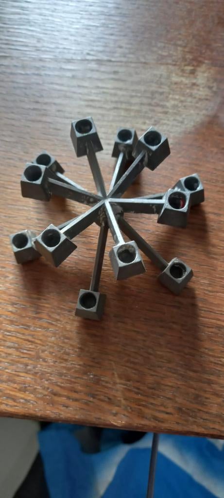 Kandelaar vintage Paro Design   donker grijs  metaal, Ophalen