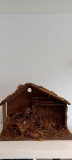 Grote Vintage kerststal van hout., Diversen, Kerst, Ophalen, Gebruikt