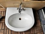 Sphinx Wastafel Wit met kraan warm + koud en planchet, Ophalen, Gebruikt, Wastafel