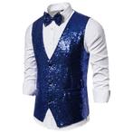 Heren blauw glitter gilet giletje feest party kostuum vest, Kleding | Heren, Carnavalskleding en Feestkleding, Verzenden, Nieuw